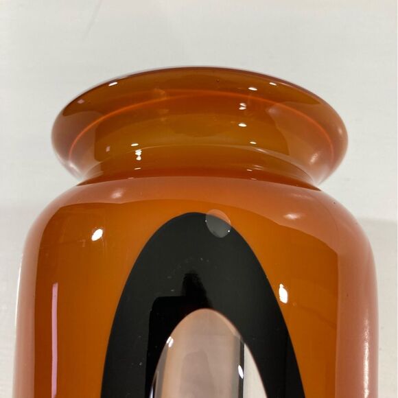 Rare Murano Cased Art Glass Vase Finestre Hand Blown MCM Two Tone - Picture 8 of 10